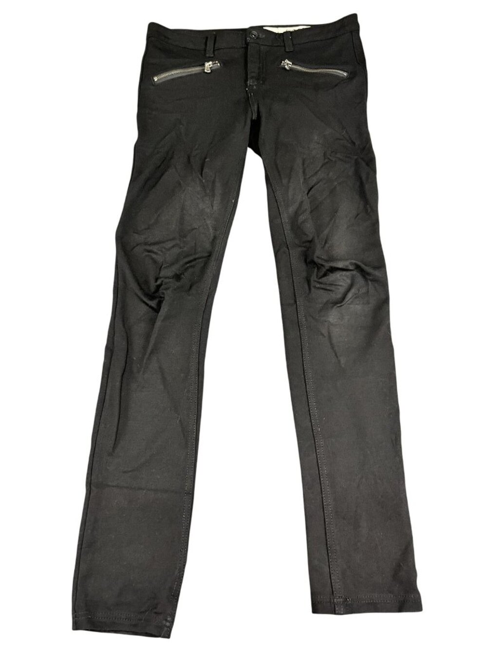 DKNY Jeans Womens Black Slim Fit Pants Zipper Accents Size 6